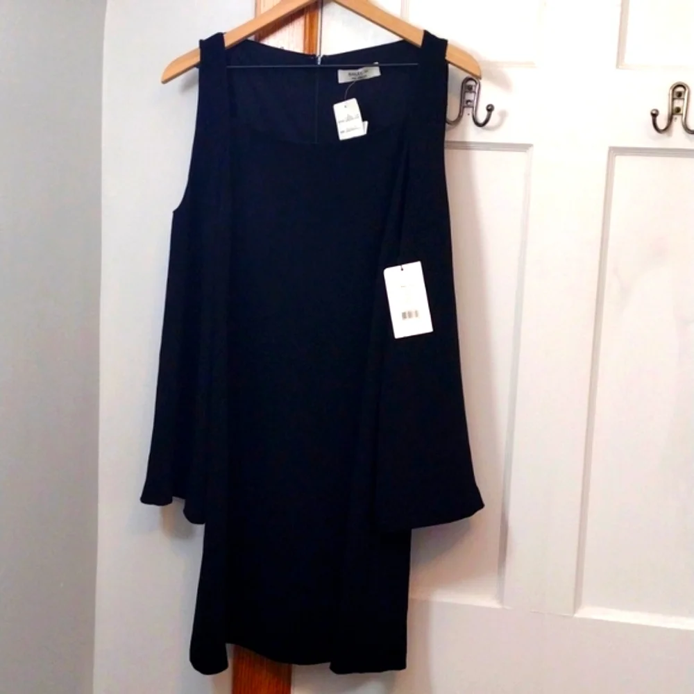 Sexy Elegance Black Mini Dress Size S Cold Shoulder Bailey 44 - Picture 3 of 12